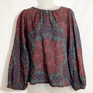 Marc by Marc Jacobs | Wool/Silk Blend Top With Mandala Paisley Print